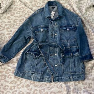 Belted denim jacket